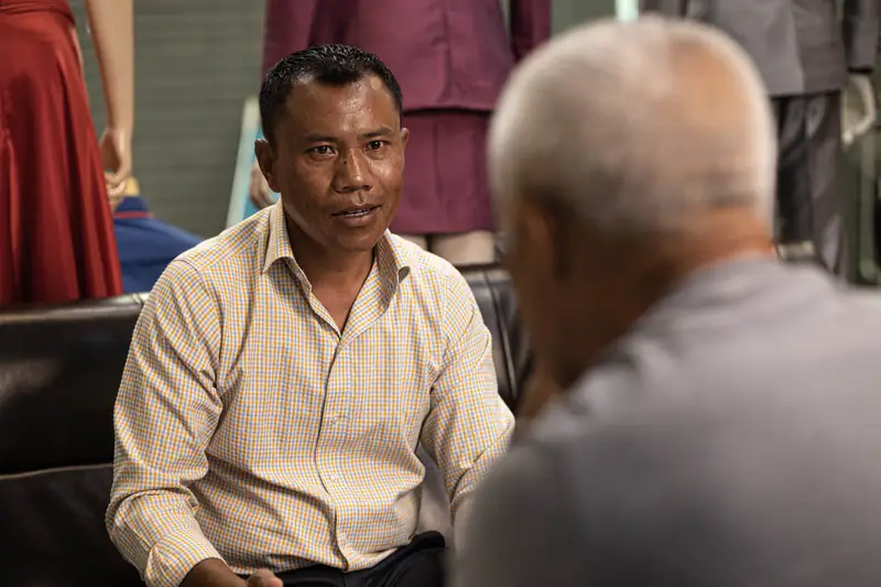 Founder portrait at the Patong workshop, David Jone Fashion (Ref 6280)