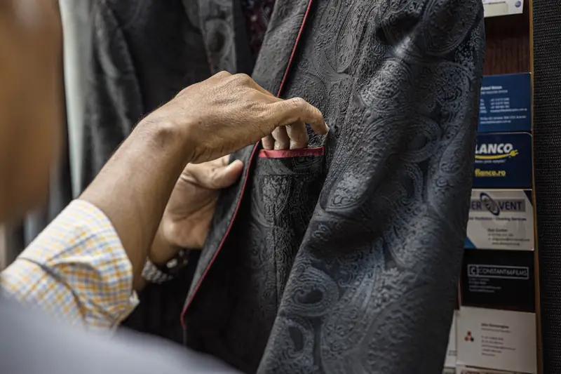 Pattern drafting on cloth at David Jone Fashion workshop (Ref 6334)