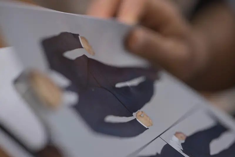 Customer fitting scene at David Jone Fashion, bespoke suit in progress, Patong (Ref 6405)