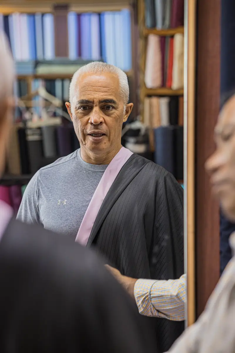 First fitting of a custom two-piece suit, Patong tailor (Ref 6431)