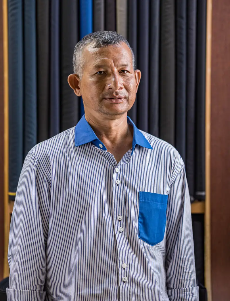 Fitting adjustment on a custom-tailored suit, Patong Phuket (Ref 6444)