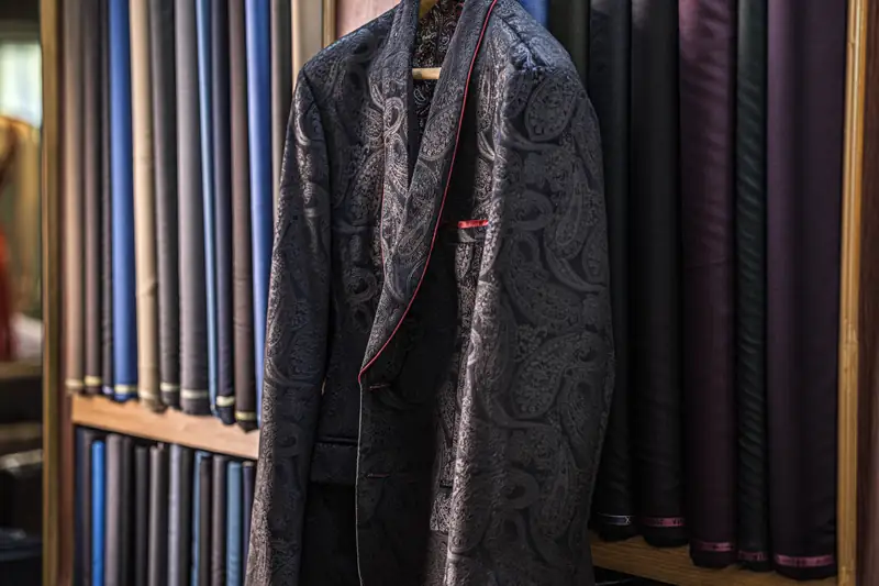 Customer at the mirror during bespoke fitting, David Jone Fashion (Ref 6465)